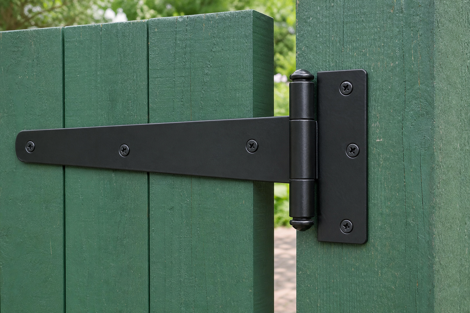 T-hinge on garden gate