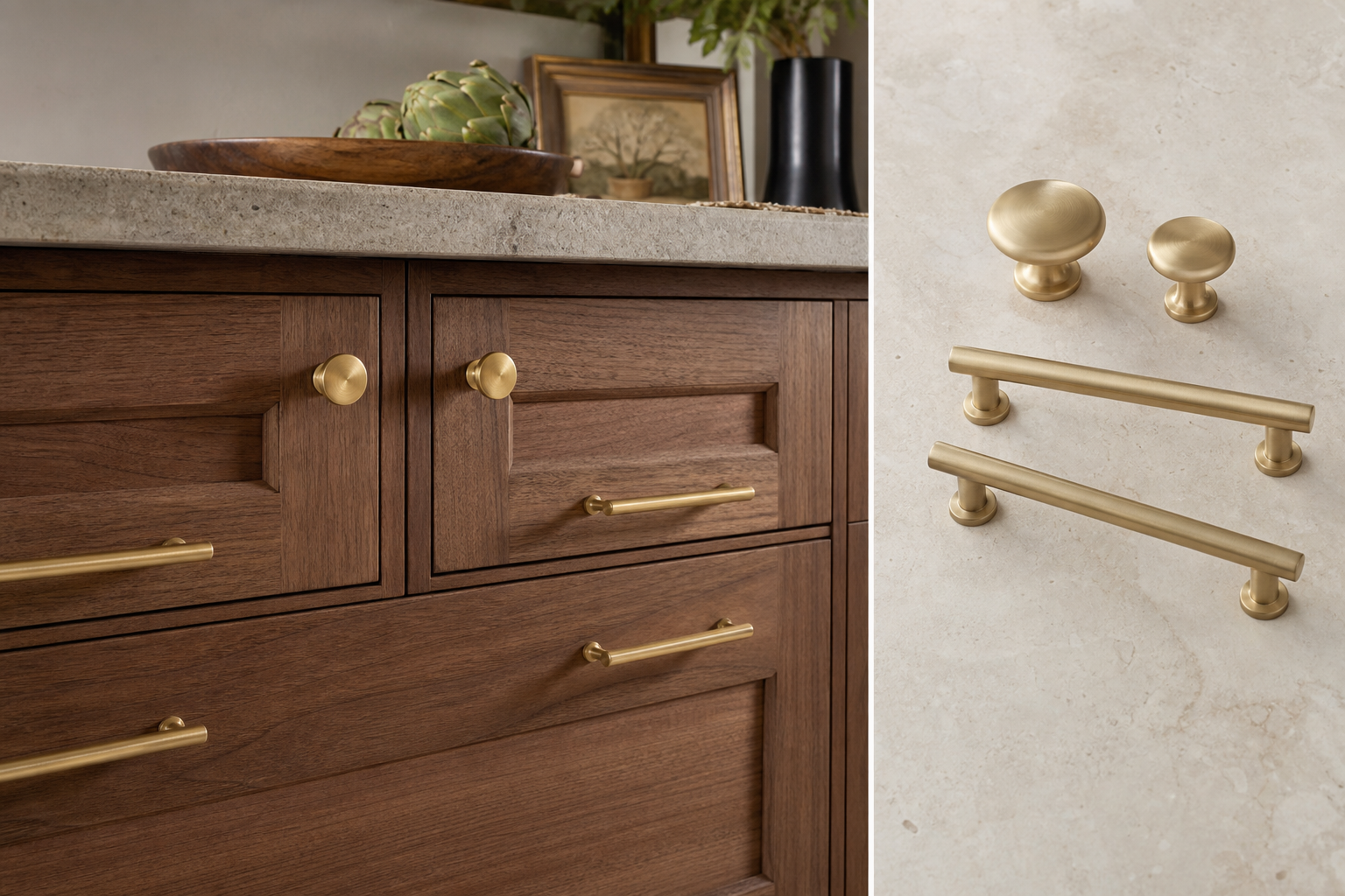 Brass cabinet knob